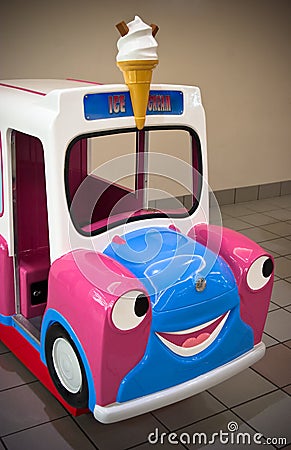 Ice cream truck amusement ride Stock Photo
