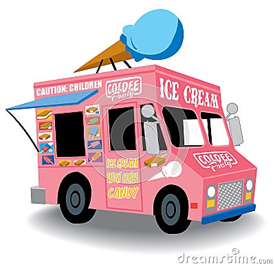 Ice cream truck Vector Illustration