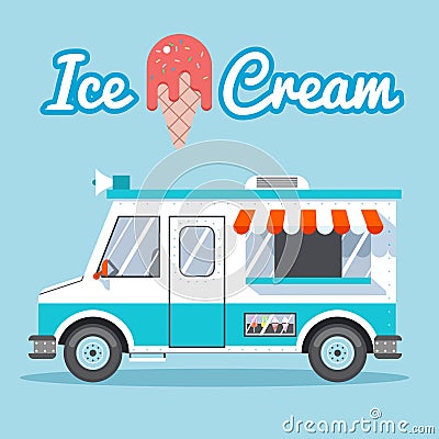 Ice cream truck Vector Illustration