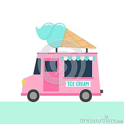 Ice cream truck. Vector Illustration