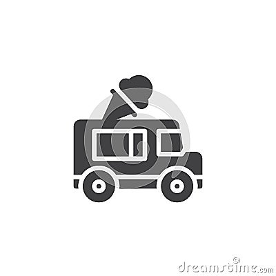 Ice cream truck vector icon Vector Illustration