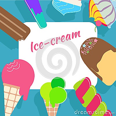 Ice cream vector banner. Vector Illustration