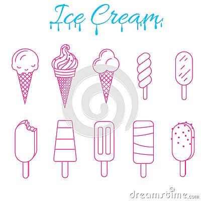 Ice cream vector illusrtation set. Vector Illustration