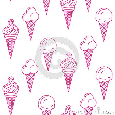 Ice cream vector seamless pattern. Summer collection. Vector Illustration