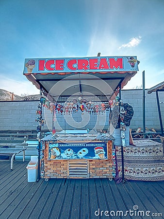 Ice cream vending cart Editorial Stock Photo