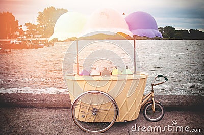 Ice cream vintage parlor Stock Photo