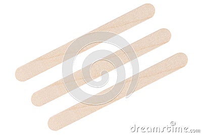 Ice cream wooden sticks isolated on white Stock Photo