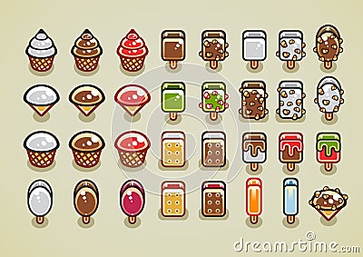 Ice creams set 2 Vector Illustration