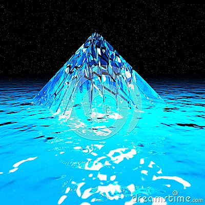 Ice crystal pyramid Stock Photo