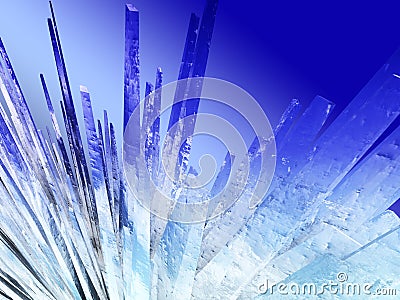 Ice crystals Cartoon Illustration