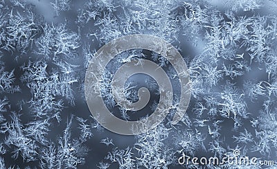 Ice crystals on glass Stock Photo