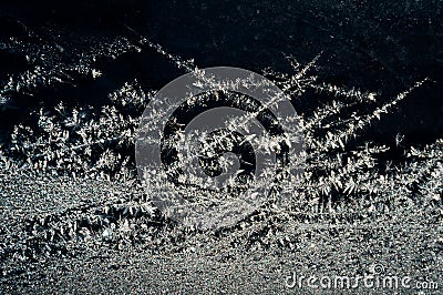 Ice crystals on glass Stock Photo