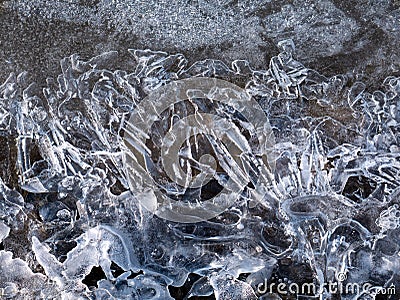 Ice crystals on snow texture. background Stock Photo