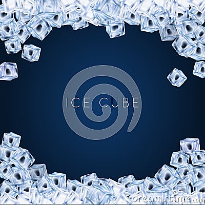 Ice cube background transparent cool water vector Vector Illustration