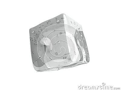 Ice cube 3d render on white background Stock Photo