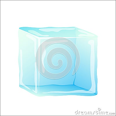Ice cube isolated on white Vector Illustration