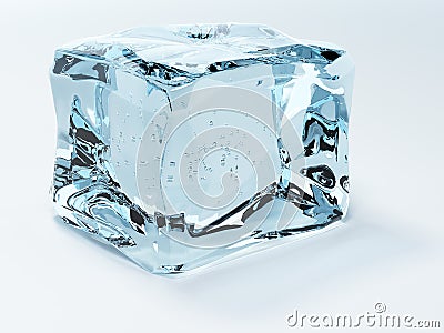 Ice cube isolated on white Stock Photo