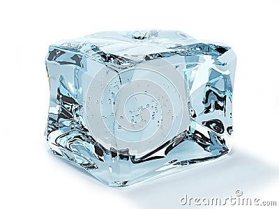 Ice cube isolated on white background Stock Photo