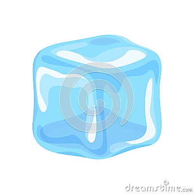 Ice cube isolated on white background, clip art three ice cubes, illustrations cubes transparent Vector Illustration