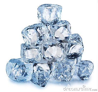 Ice cube pyramid. Clipping path. Stock Photo