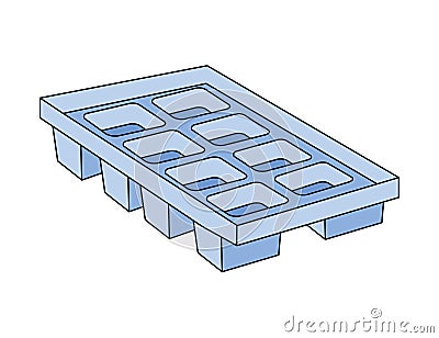 Ice cube tray clip art illustration vector isolated Vector Illustration