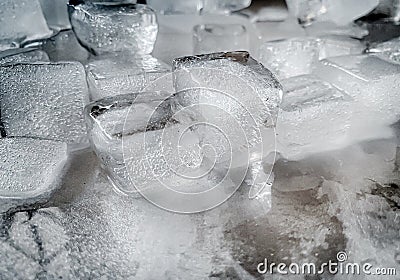 Ice cubes background, ice cube texture or background It makes me feel fresh and feel good. Stock Photo