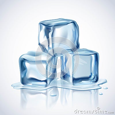 Ice Cubes Blue Vector Illustration