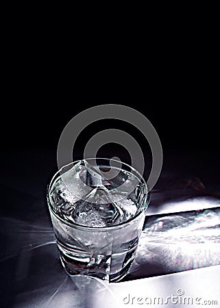 Ice Cubes in Glass Stock Photo