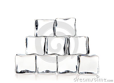 Ice cubes isolated on white Stock Photo