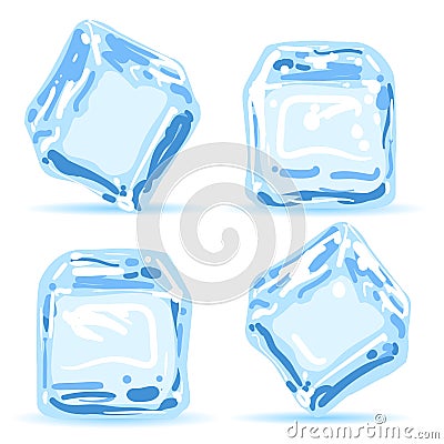 Ice cubes set Vector Illustration