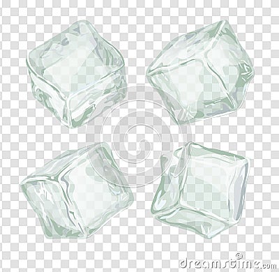 Ice cubes set Vector Illustration