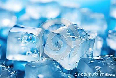 Ice cubes texture background, pile of transparent frozen icecubes Stock Photo