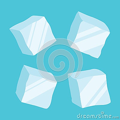 Ice cubes vector set Vector Illustration