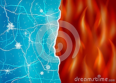 Ice and fire vector illustration. Vector Illustration