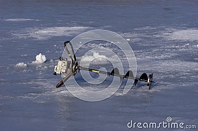 Ice Fishing Auger Stock Photo