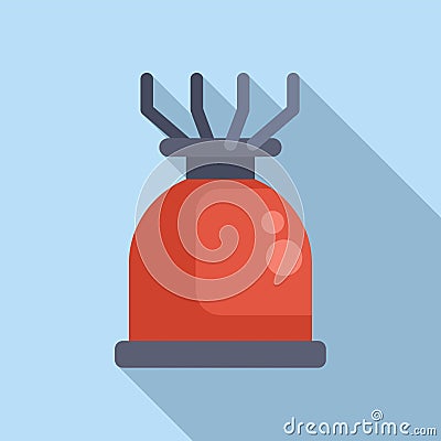 Ice fishing burner icon flat vector. Lake man Vector Illustration