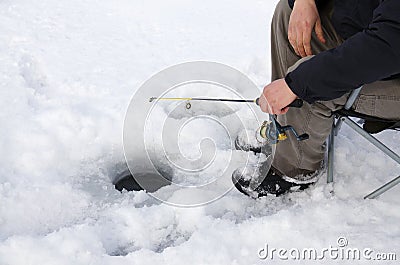 Ice Fishing Stock Photo