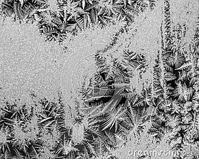 Ice flowers on glass Stock Photo