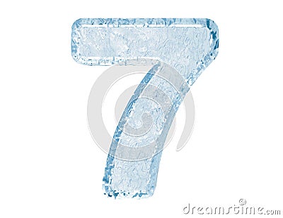 Ice font. Number seven Stock Photo