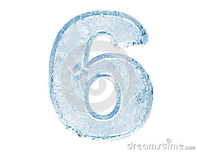 Ice font. Number six Stock Photo
