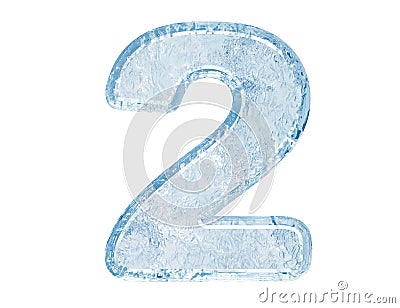 Ice font. Number two Stock Photo