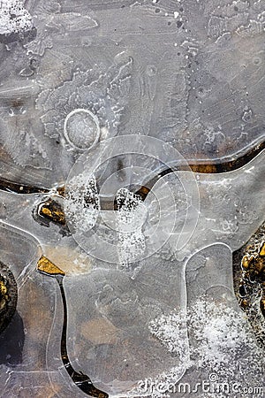 Ice formation over lake water,abstract background Stock Photo