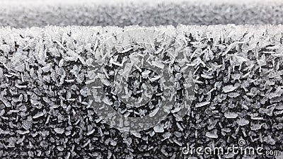 Ice frost on a metal snow thorns Stock Photo