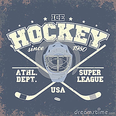 Ice Hockey Badge Vector Illustration