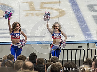 Ice hockey cheerleaders Editorial Stock Photo