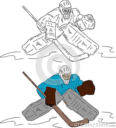 Ice hockey goalie Vector Illustration