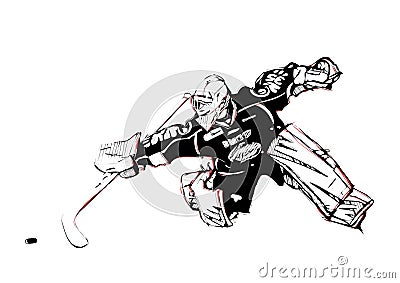 Ice hockey goalkeeper Vector Illustration