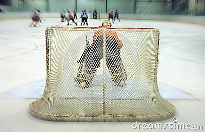 Ice hockey goalkeeper Stock Photo