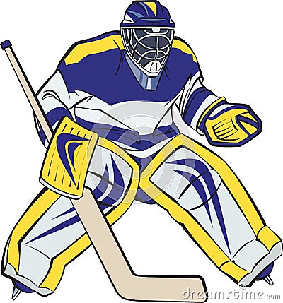 Ice hockey goalkeeper Vector Illustration