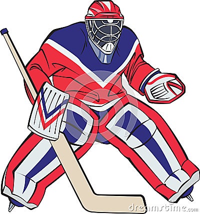 Ice hockey goalkeeper Vector Illustration